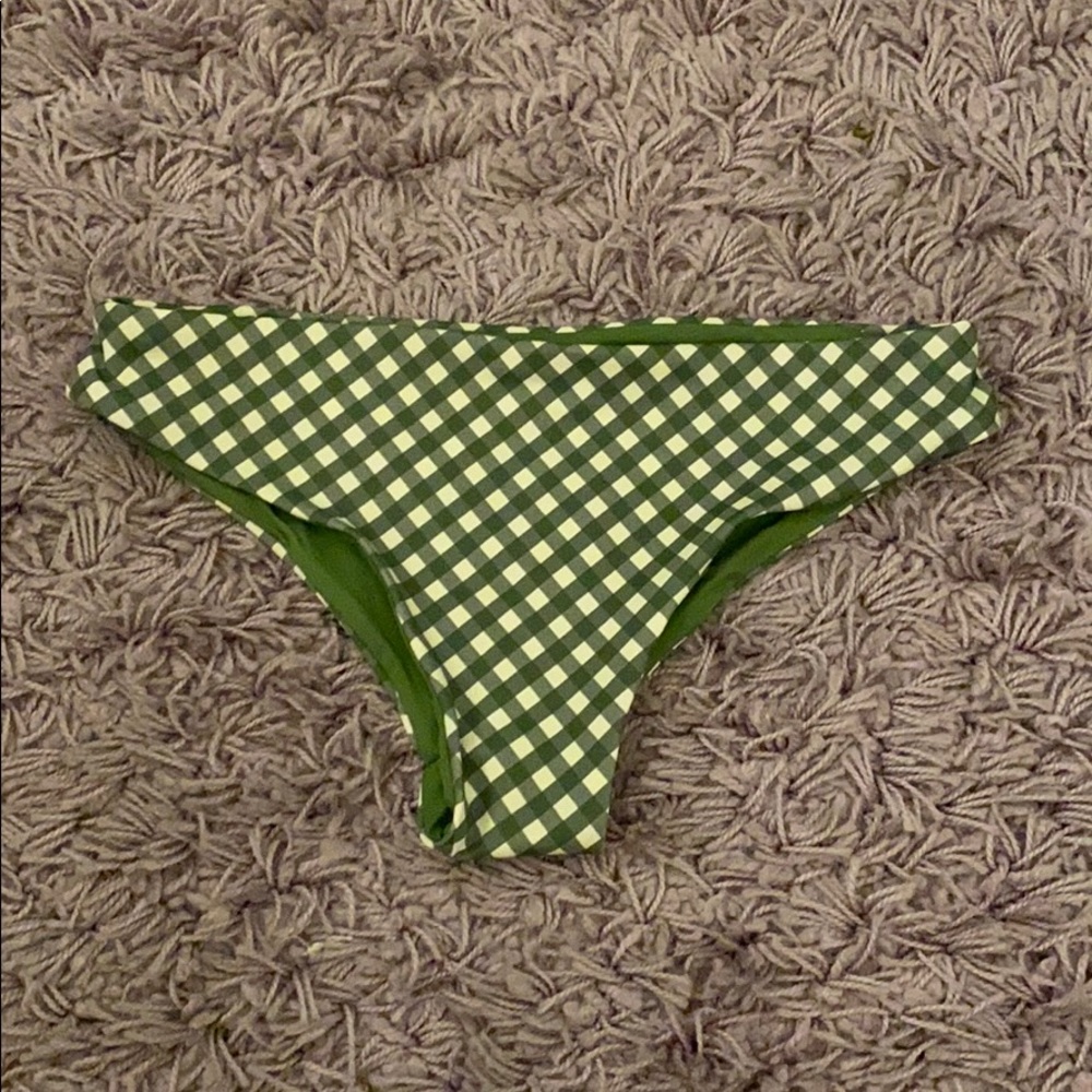 Green and white checkered bikini bottom